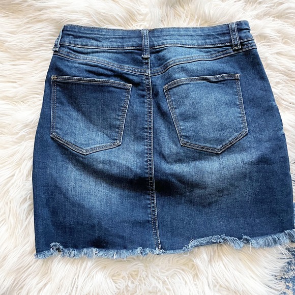 Rewash Vintage Reunion Distressed Denim Skirt Mini Jean Skirt Size 25/1 - Picture 5 of 7